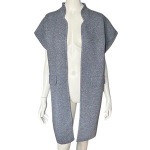 ANTHROPOLOGIE Akemi + Kin Gray Cap Sleeve Long Open Cardigan Sweater OS